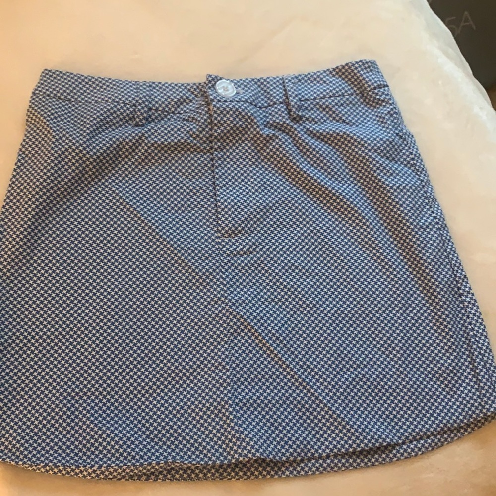 Blue and white printed skirt